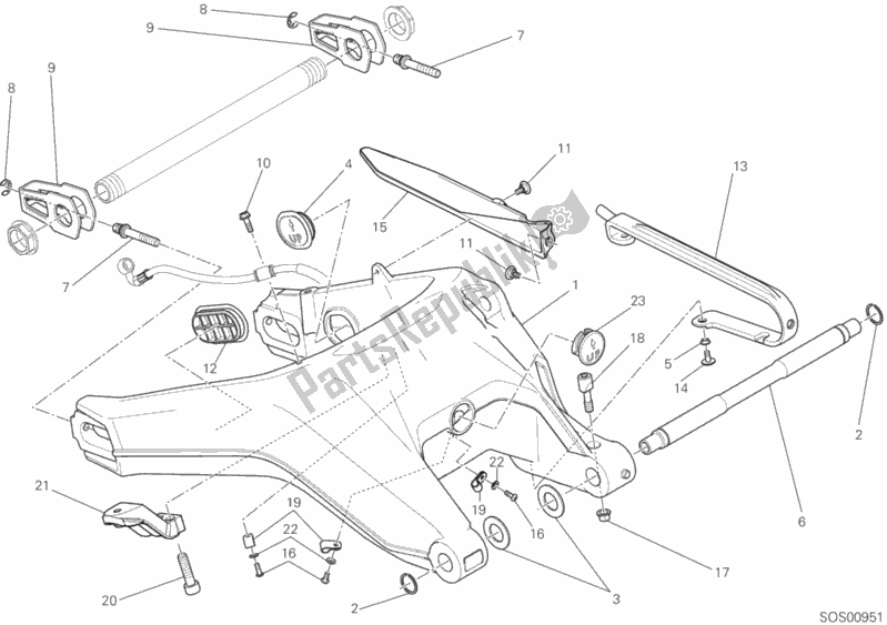 Todas las partes para Brazo Oscilante Trasero de Ducati Scrambler Icon Dark USA 803 2020